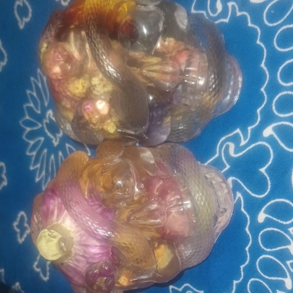 Decorative Glass Skull Jars with Floral Accents